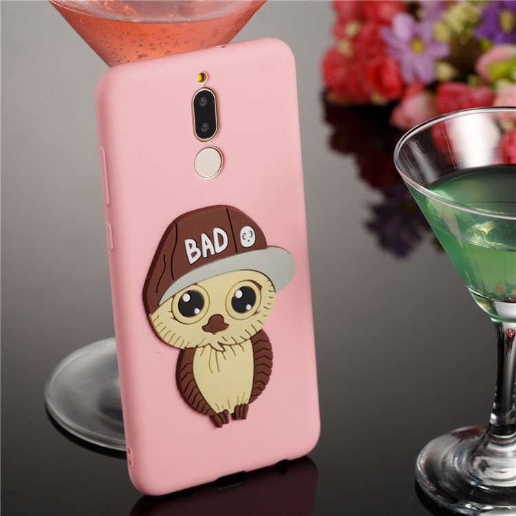 Cute 3D Male Owl Patterned TPU Mobile Cover for Huawei Mate 10 Lite / Maimang 6 / nova 2i / Honor 9i (India) - Pink-4