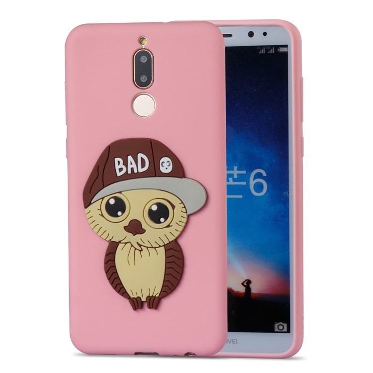 Cute 3D Male Owl Patterned TPU Mobile Cover for Huawei Mate 10 Lite / Maimang 6 / nova 2i / Honor 9i (India) - Pink-5