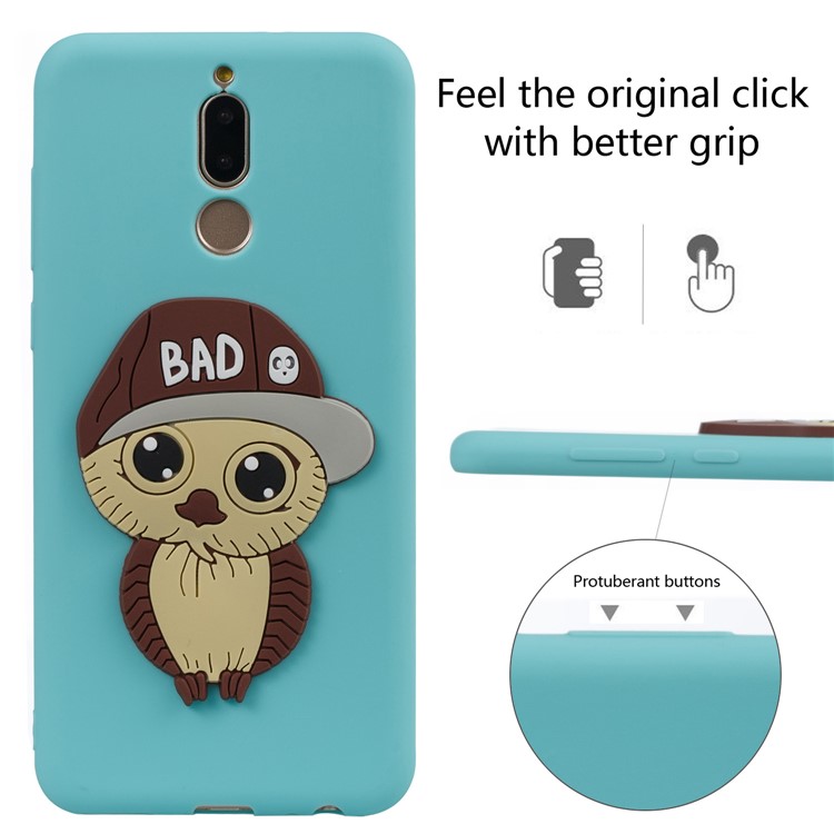 Cute 3D Male Owl Patterned TPU Phone Shell for Huawei Mate 10 Lite / Maimang 6 / nova 2i / Honor 9i (India) - Baby Blue-3