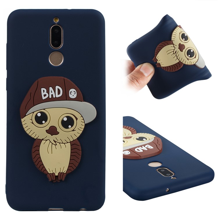 Cute 3D Male Owl Patterned TPU Mobile Casing for Huawei Mate 10 Lite / Maimang 6 / nova 2i / Honor 9i (India) - Dark Blue-1