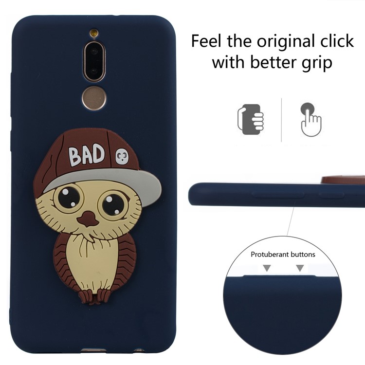 Cute 3D Male Owl Patterned TPU Mobile Casing for Huawei Mate 10 Lite / Maimang 6 / nova 2i / Honor 9i (India) - Dark Blue-3