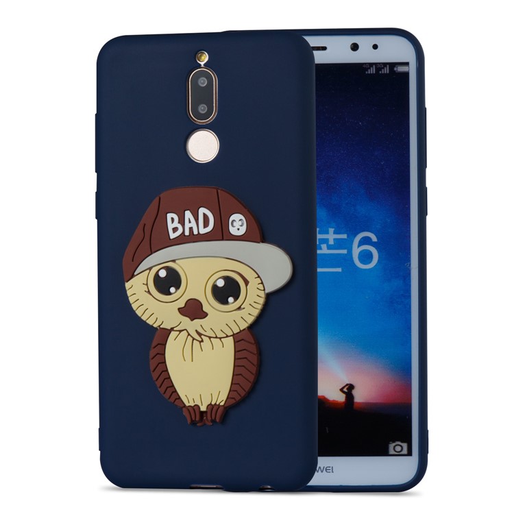 Cute 3D Male Owl Patterned TPU Mobile Casing for Huawei Mate 10 Lite / Maimang 6 / nova 2i / Honor 9i (India) - Dark Blue-5