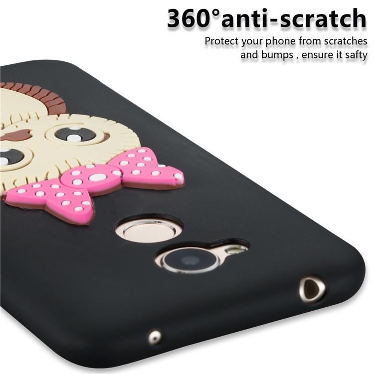 Cute 3D Female Owl Pattern TPU Case for Huawei Honor 6A / Honor 5C pro - Black-2