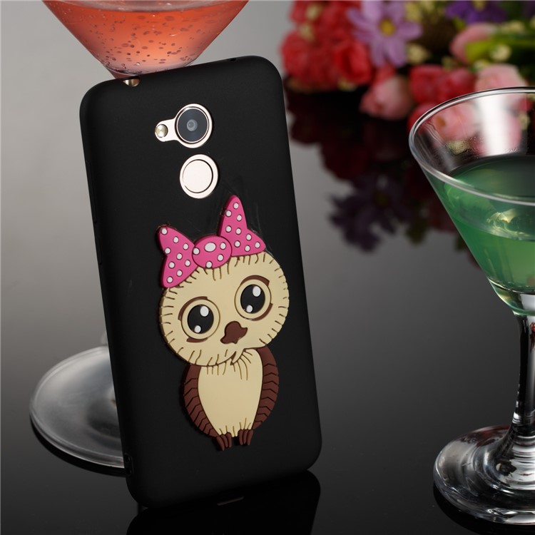 Cute 3D Female Owl Pattern TPU Case for Huawei Honor 6A / Honor 5C pro - Black-4