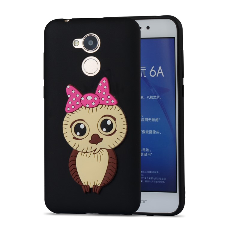 Cute 3D Female Owl Pattern TPU Case for Huawei Honor 6A / Honor 5C pro - Black-5