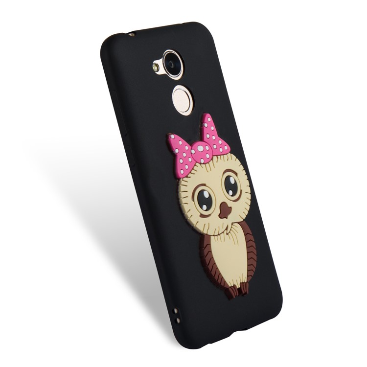 Cute 3D Female Owl Pattern TPU Case for Huawei Honor 6A / Honor 5C pro - Black-6