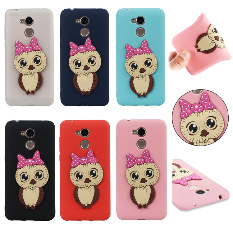 Cute 3D Female Owl Pattern TPU Case for Huawei Honor 6A / Honor 5C pro - Black-7