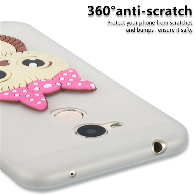 Cute 3D Female Owl Pattern TPU Cover for Huawei Honor 6A / Honor 5C pro - White-2