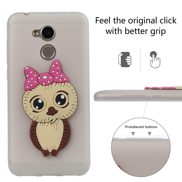 Cute 3D Female Owl Pattern TPU Cover for Huawei Honor 6A / Honor 5C pro - White-3