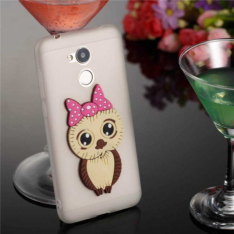 Cute 3D Female Owl Pattern TPU Cover for Huawei Honor 6A / Honor 5C pro - White-4