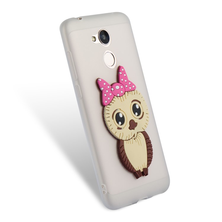 Cute 3D Female Owl Pattern TPU Cover for Huawei Honor 6A / Honor 5C pro - White-6