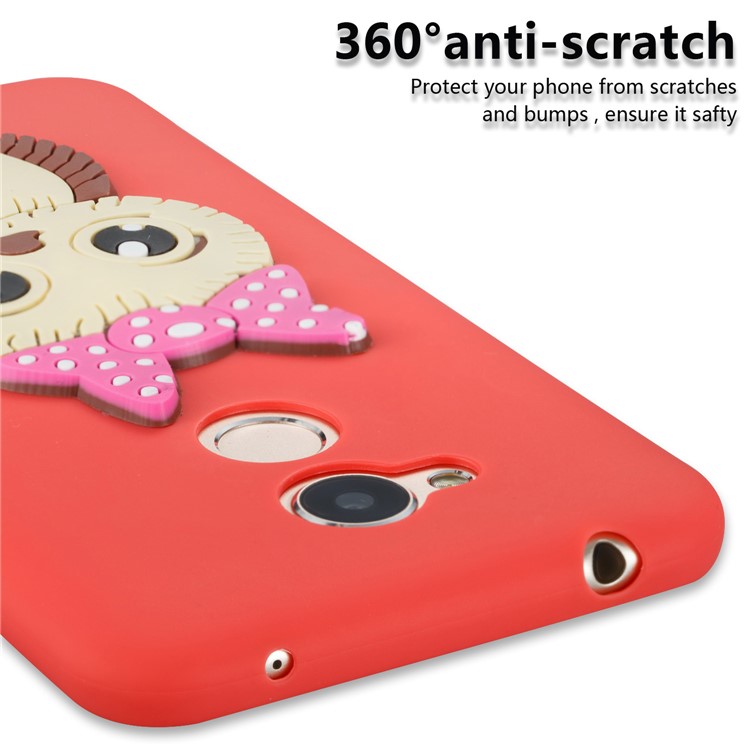 Cute 3D Female Owl Pattern TPU Shell Case for Huawei Honor 6A / Honor 5C pro - Red-2