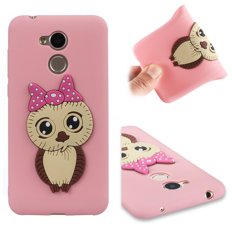Cute 3D Female Owl Pattern TPU Case Cover for Huawei Honor 6A / Honor 5C pro - Pink-1