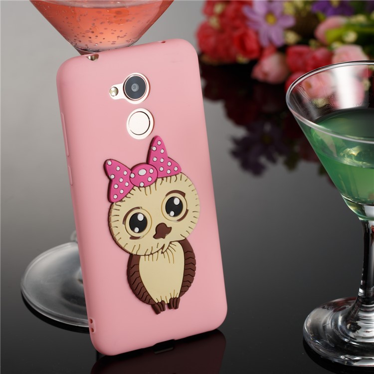 Cute 3D Female Owl Pattern TPU Case Cover for Huawei Honor 6A / Honor 5C pro - Pink-4