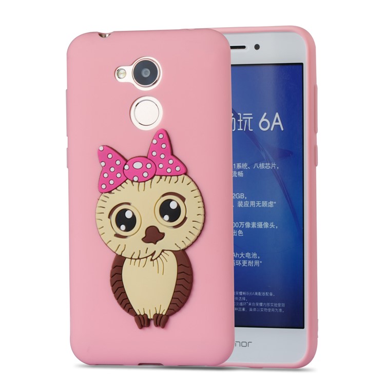 Cute 3D Female Owl Pattern TPU Case Cover for Huawei Honor 6A / Honor 5C pro - Pink-5