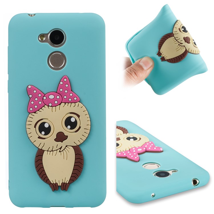 Cute 3D Female Owl Pattern TPU Phone Case for Huawei Honor 6A / Honor 5C pro - Baby Blue-1