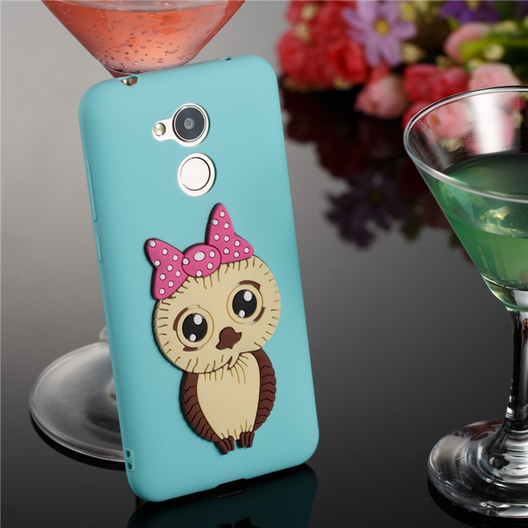 Cute 3D Female Owl Pattern TPU Phone Case for Huawei Honor 6A / Honor 5C pro - Baby Blue-4