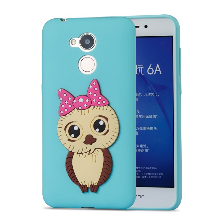 Cute 3D Female Owl Pattern TPU Phone Case for Huawei Honor 6A / Honor 5C pro - Baby Blue-5
