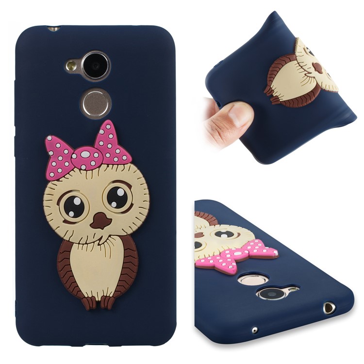 Cute 3D Female Owl Pattern TPU Mobile Casing for Huawei Honor 6A / Honor 5C pro - Dark Blue-1