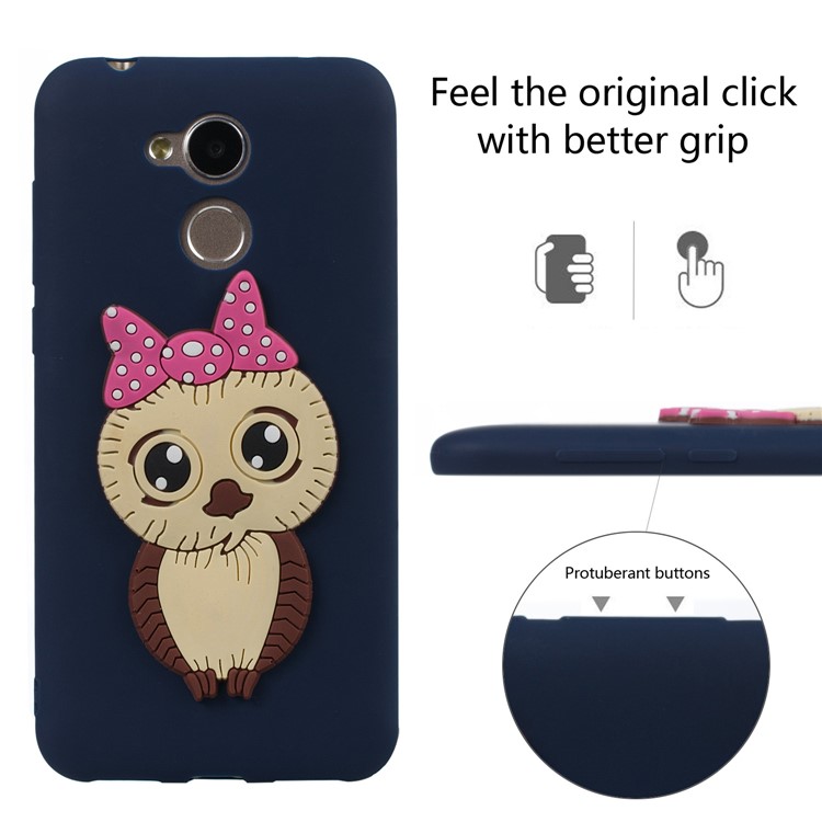 Cute 3D Female Owl Pattern TPU Mobile Casing for Huawei Honor 6A / Honor 5C pro - Dark Blue-3