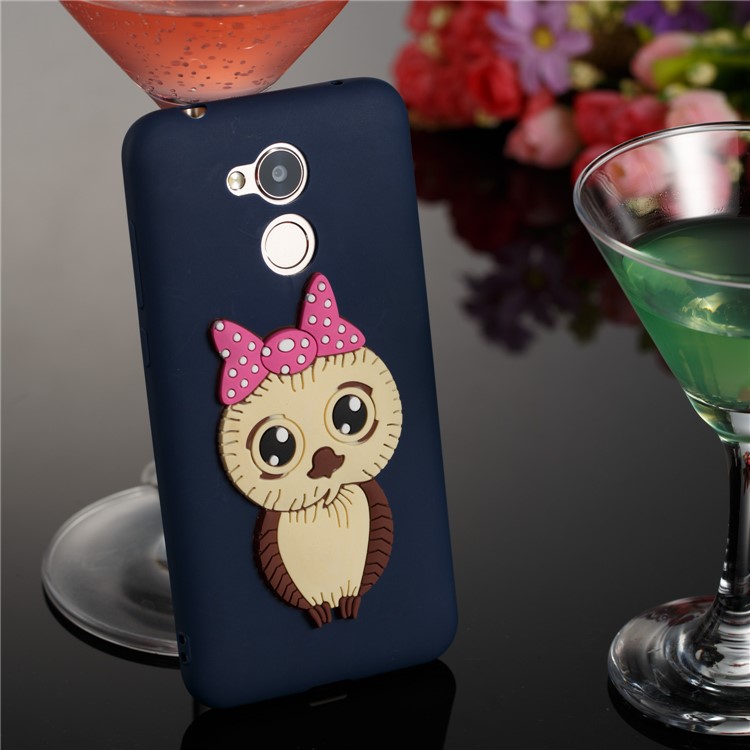 Cute 3D Female Owl Pattern TPU Mobile Casing for Huawei Honor 6A / Honor 5C pro - Dark Blue-4