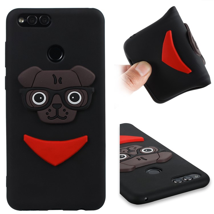 Cute 3D Puppy TPU Phone Case for Huawei Honor 7X - Black-1