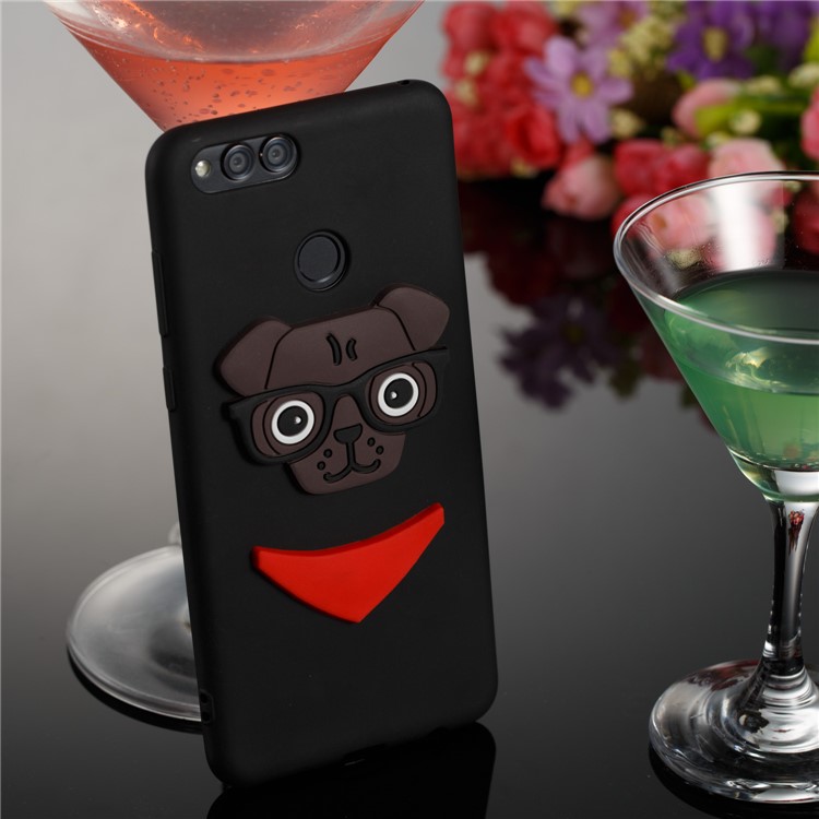 Cute 3D Puppy TPU Phone Case for Huawei Honor 7X - Black-2