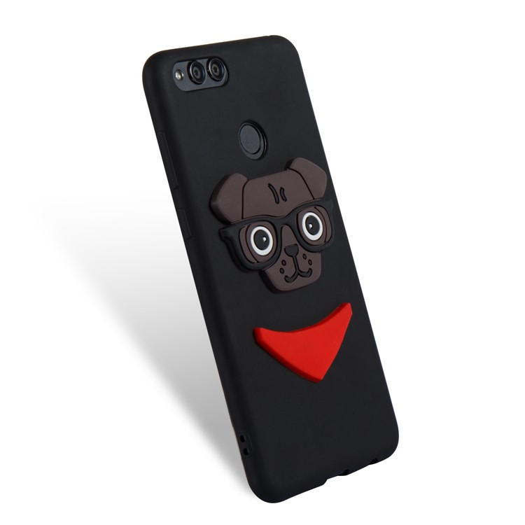 Cute 3D Puppy TPU Phone Case for Huawei Honor 7X - Black-4