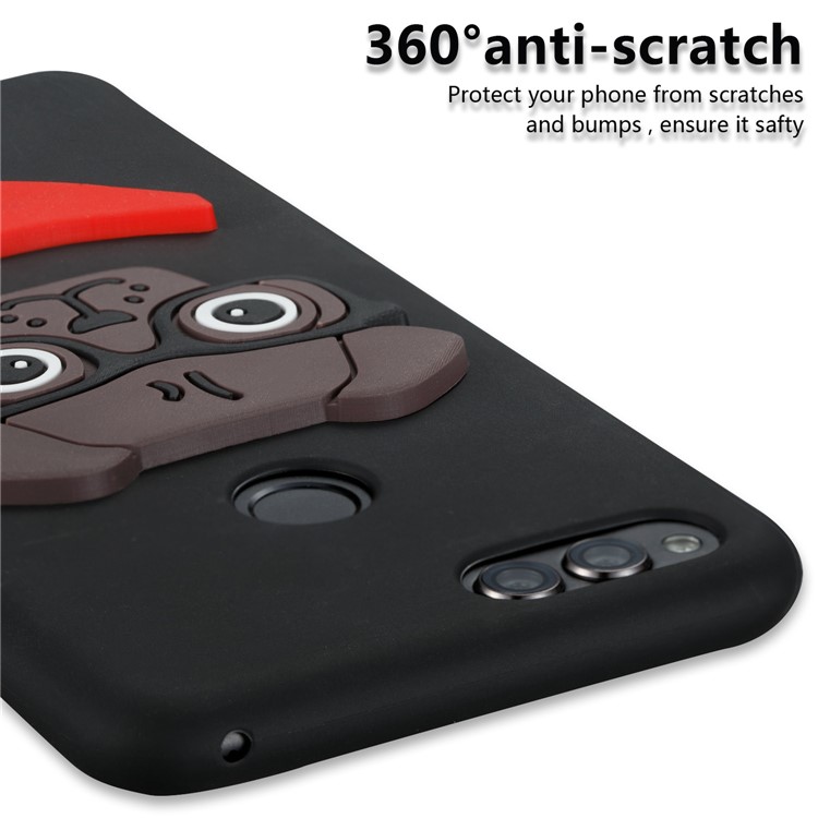 Cute 3D Puppy TPU Phone Case for Huawei Honor 7X - Black-5