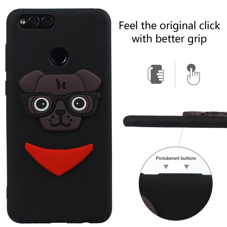 Cute 3D Puppy TPU Phone Case for Huawei Honor 7X - Black-6