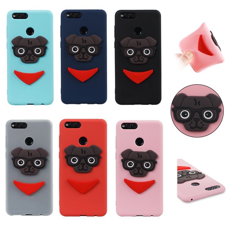 Cute 3D Puppy TPU Phone Case for Huawei Honor 7X - Black-7