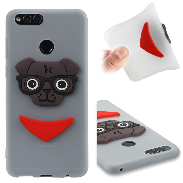 Cute 3D Puppy TPU Phone Cover for Huawei Honor 7X - White-1