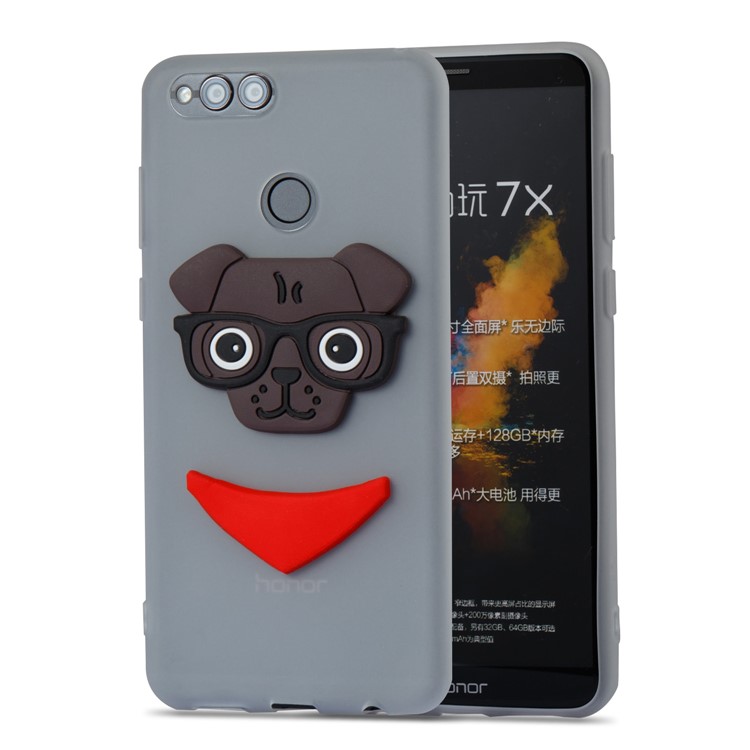 Cute 3D Puppy TPU Phone Cover for Huawei Honor 7X - White-3