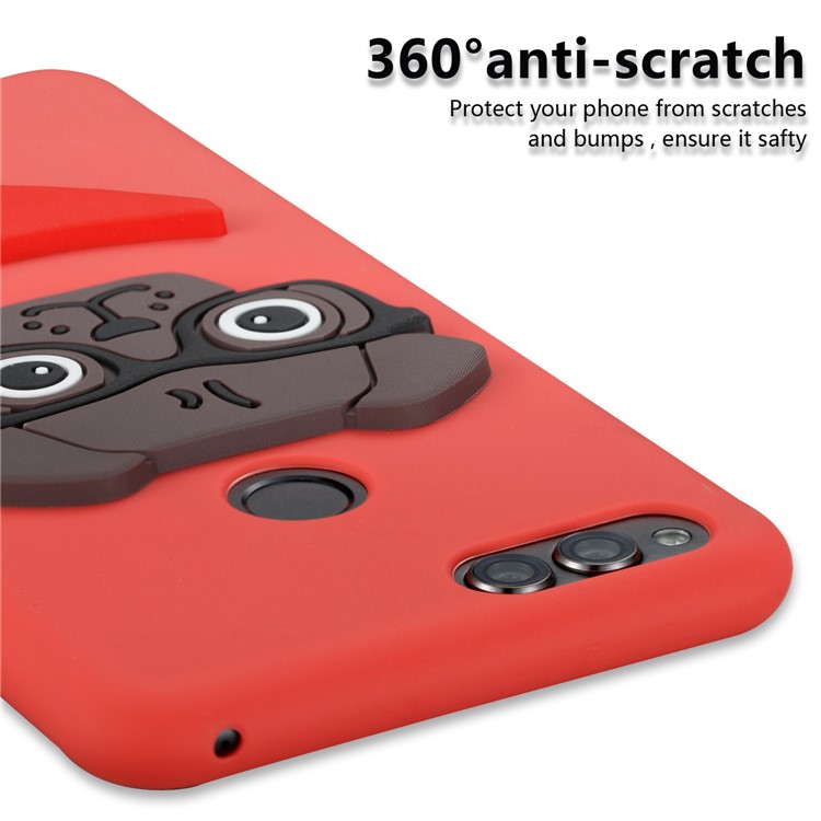 Cute 3D Puppy TPU Phone Shell for Huawei Honor 7X - Red-5