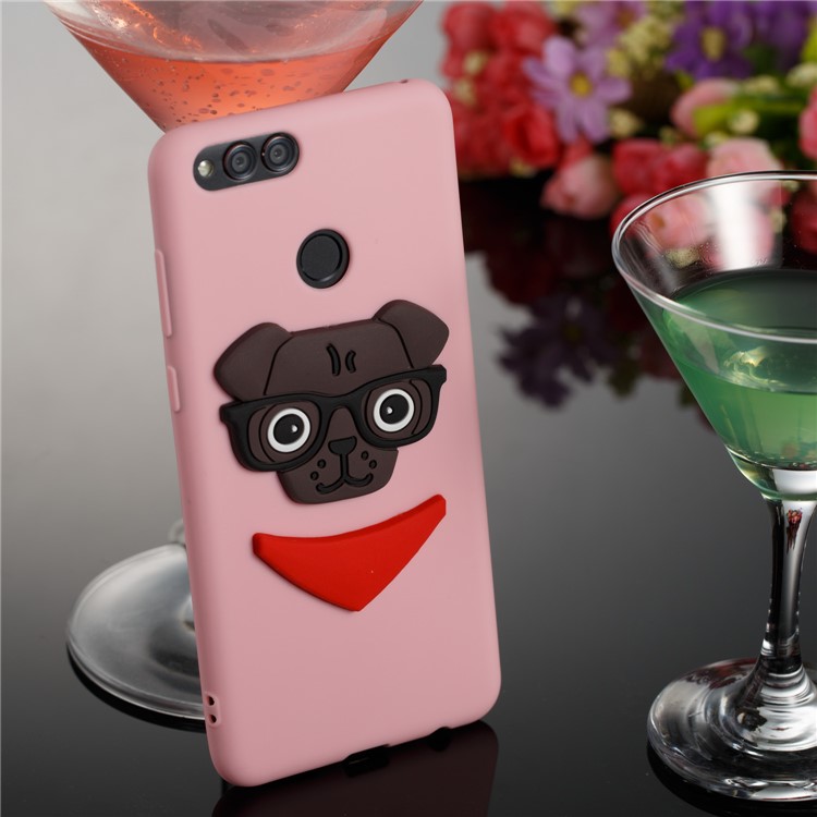 Cute 3D Puppy TPU Mobile Case for Huawei Honor 7X - Pink-2