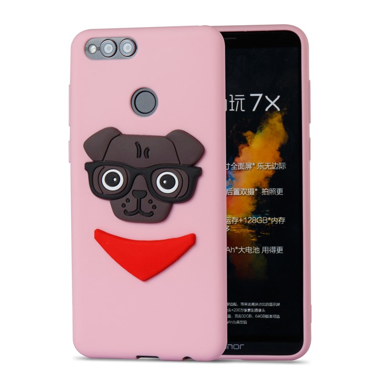 Cute 3D Puppy TPU Mobile Case for Huawei Honor 7X - Pink-3