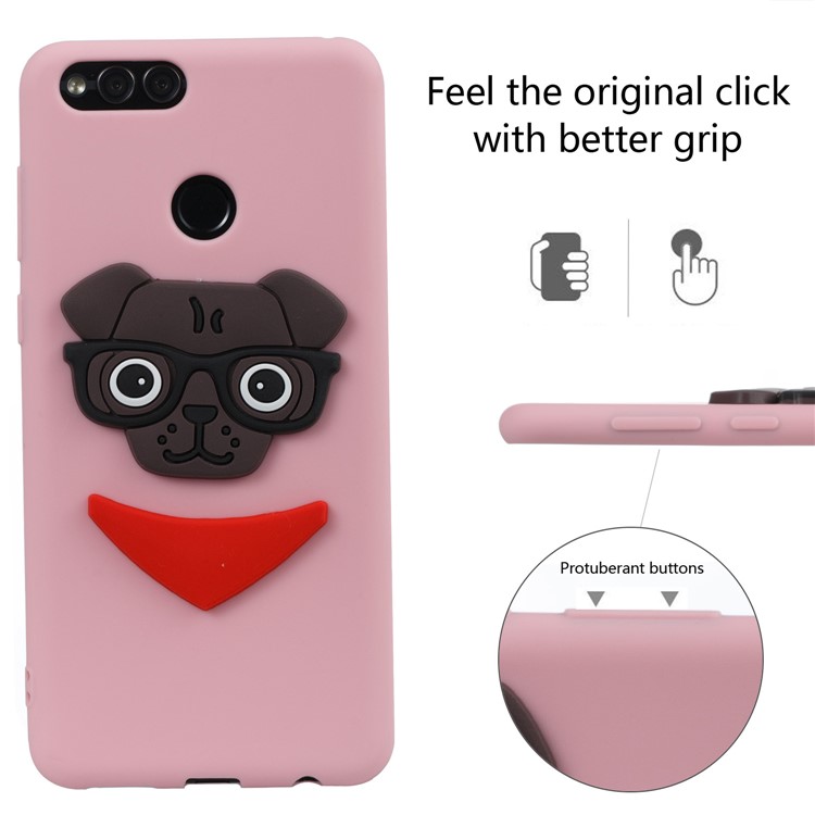 Cute 3D Puppy TPU Mobile Case for Huawei Honor 7X - Pink-6