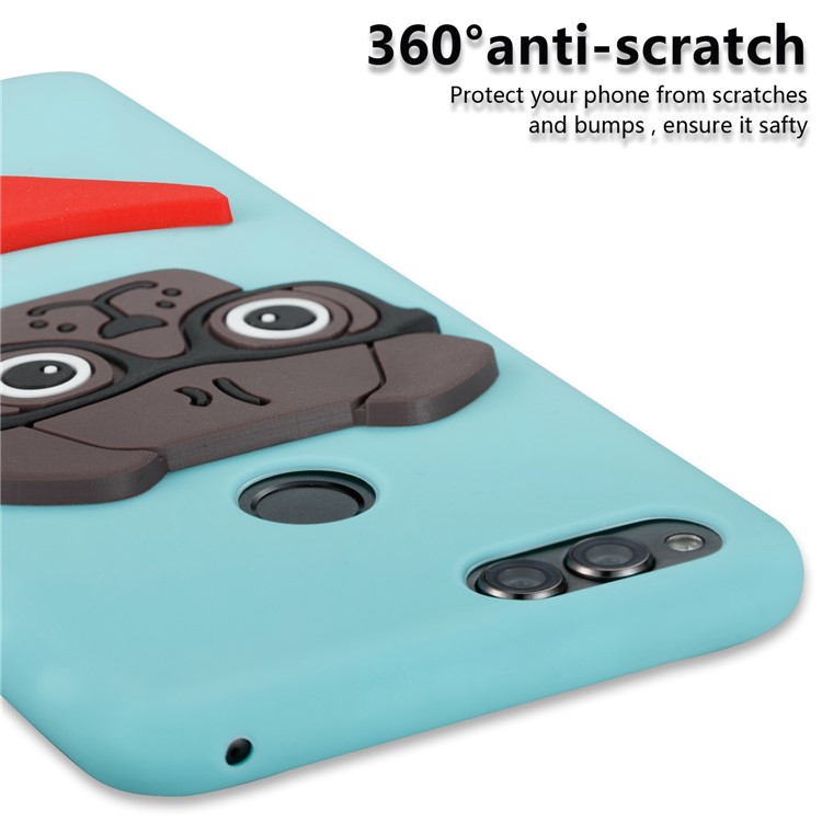 Cute 3D Puppy TPU Mobile Cover for Huawei Honor 7X - Baby Blue-5