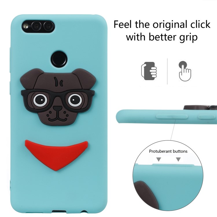 Cute 3D Puppy TPU Mobile Cover for Huawei Honor 7X - Baby Blue-6