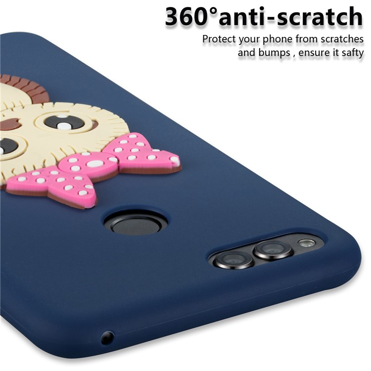 Cute 3D Female Owl Patterned TPU Phone Casing for Huawei Honor 7X - Dark Blue-2