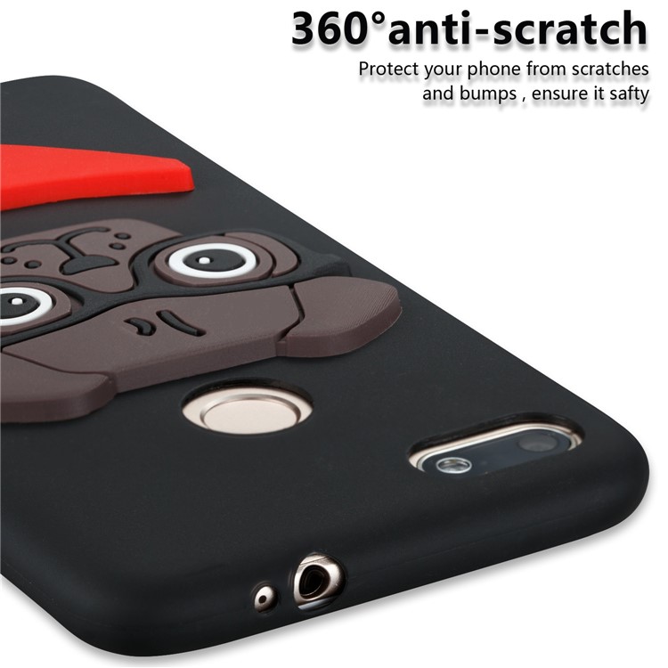 Lovely 3D Dog Pattern TPU Case for Huawei P9 lite mini/Y6 Pro (2017)/Enjoy 7 - Black-2