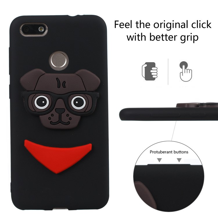 Lovely 3D Dog Pattern TPU Case for Huawei P9 lite mini/Y6 Pro (2017)/Enjoy 7 - Black-3