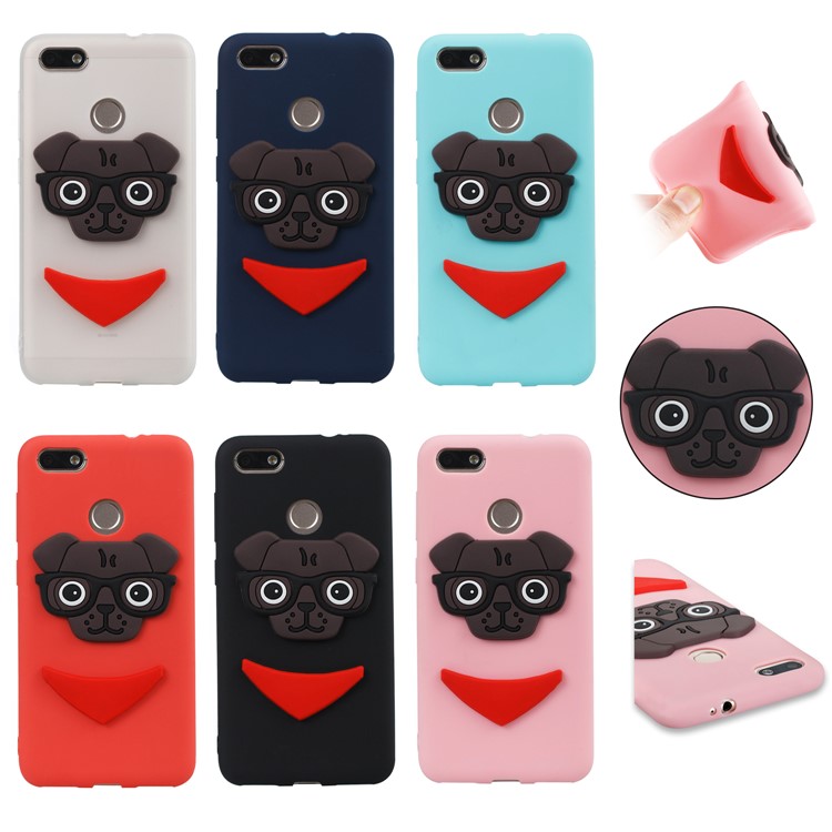 Lovely 3D Dog Pattern TPU Case for Huawei P9 lite mini/Y6 Pro (2017)/Enjoy 7 - Black-7