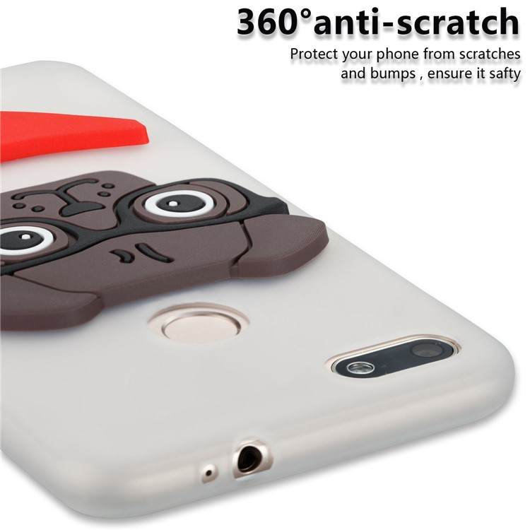 Lovely 3D Dog Pattern TPU Cover for Huawei P9 lite mini/Y6 Pro (2017)/Enjoy 7 - White-3