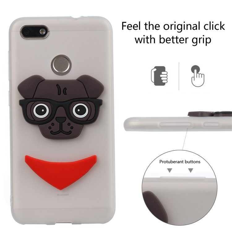 Lovely 3D Dog Pattern TPU Cover for Huawei P9 lite mini/Y6 Pro (2017)/Enjoy 7 - White-5