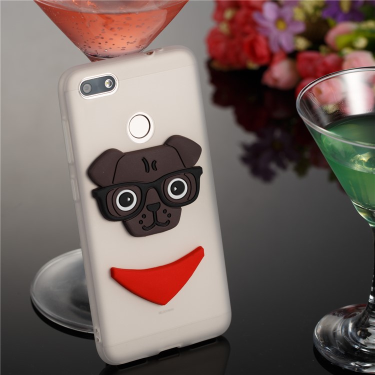 Lovely 3D Dog Pattern TPU Cover for Huawei P9 lite mini/Y6 Pro (2017)/Enjoy 7 - White-7