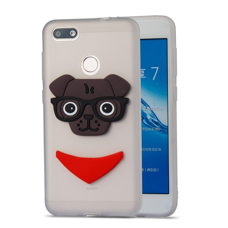 Lovely 3D Dog Pattern TPU Cover for Huawei P9 lite mini/Y6 Pro (2017)/Enjoy 7 - White-9
