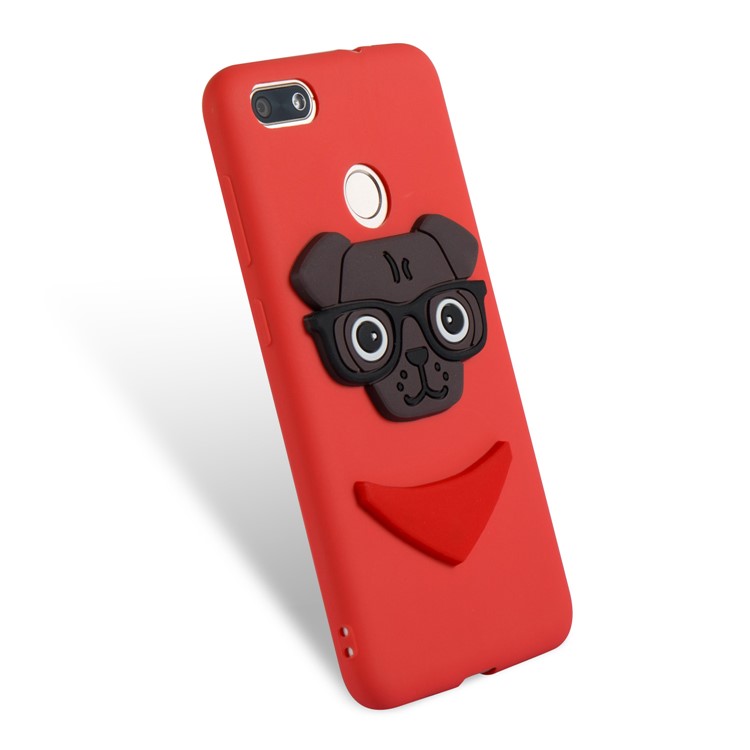 Lovely 3D Dog Pattern TPU Shell for Huawei P9 lite mini/Y6 Pro (2017)/Enjoy 7 - Red-6