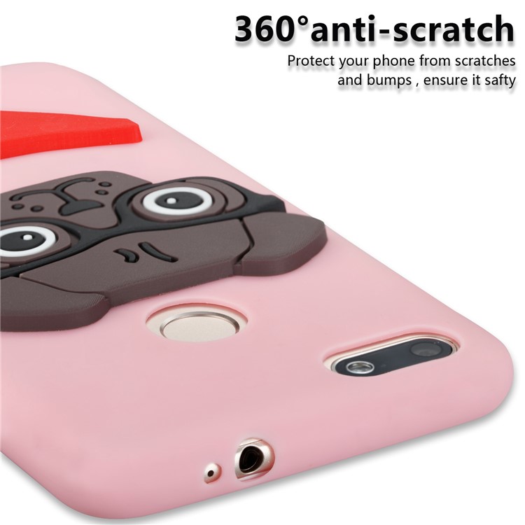 Lovely 3D Dog Pattern TPU Phone Case for Huawei P9 lite mini/Y6 Pro (2017)/Enjoy 7 - Pink-2
