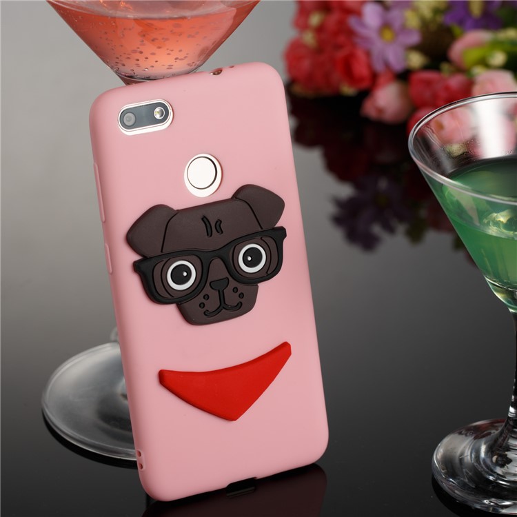 Lovely 3D Dog Pattern TPU Phone Case for Huawei P9 lite mini/Y6 Pro (2017)/Enjoy 7 - Pink-4